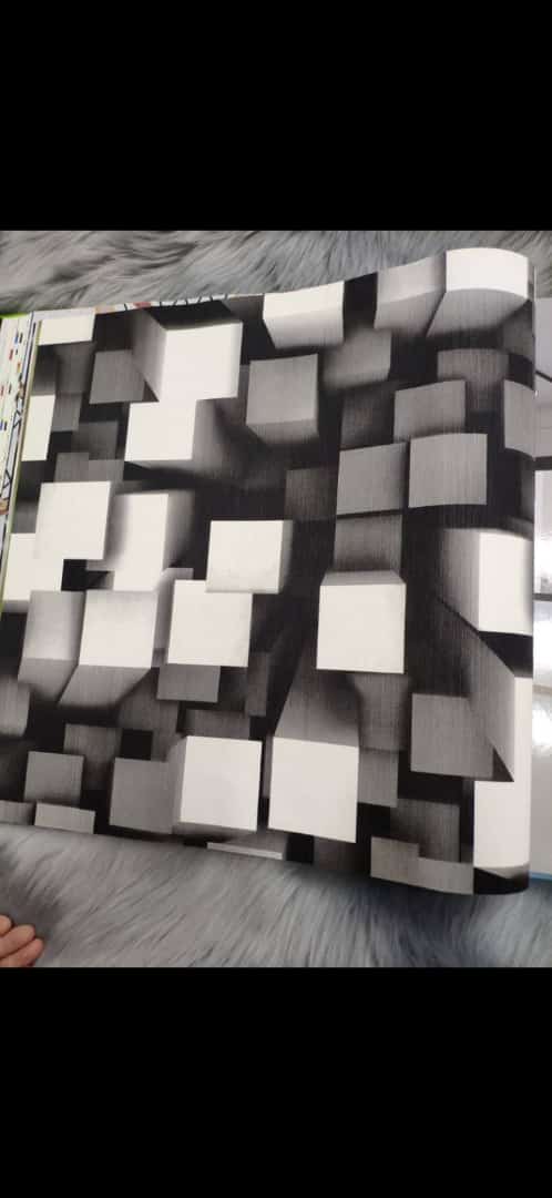 3D gray pattern wallpaper